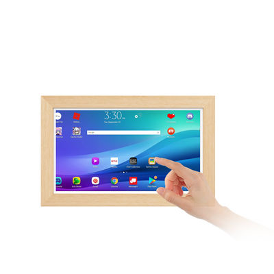 15.6Inch RK3568 4+32GB Wall Mounted Advertising Tablet NFC POE Touchscreen Business Wooden Frame Android14 Tablet