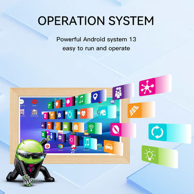 15.6Inch RK3568 4+32GB Wall Mounted Advertising Tablet NFC POE Touchscreen Business Wooden Frame Android14 Tablet