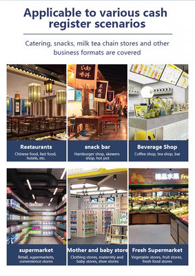 15.6" উইন 10 অপারেটিং সিস্টেমের সাথে স্ব-পরিষেবা পিওএস মেশিন টাচ স্ক্রিন স্ক্যানার প্রিন্টার এনএফসি কিউআর কোড রিডার