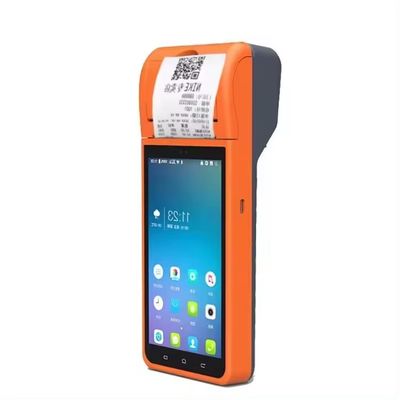 Android 8.1 অপারেটিং সিস্টেম 5.5 ইঞ্চি NFC পজ সিস্টেম হ্যান্ডহেল্ড ক্যাশিয়ার পজ মেশিন 58mm থার্মাল রসিদ প্রিন্টারের সাথে