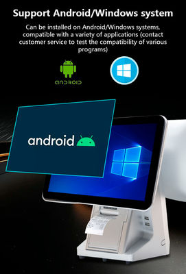 রেস্টুরেন্টের জন্য ক্যাপাসিটিভ টাচ ডুয়াল স্ক্রিন অল-ইন-ওয়ান পস সিস্টেম, ওয়াইফাই ক্যাশ রেজিস্টার এবং ৩২জিবি হার্ড ডিস্ক ক্যাপাসিটি
