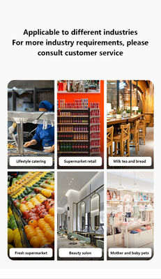 সুপারমার্কেট পিওএস সিস্টেম 15.6 ইঞ্চি দ্বৈত টাচ স্ক্রিন অন্তর্নির্মিত স্কেল প্রিন্টার ওয়্যারলেস প্রোটোকল এনএফসি ইন্টারফেস ভিজিএ