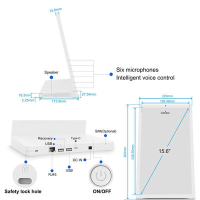 15.6-ইঞ্চি এনএফসি খুচরা ট্যাবলেট রকচিপ কোয়াড কোর এল-আকৃতির অ্যান্ড্রয়েড ট্যাবলেট কম্পিউটার রেস্টুরেন্ট অর্ডারিং