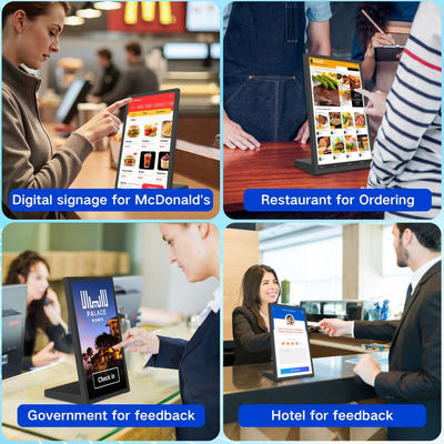 15.6-ইঞ্চি এনএফসি খুচরা ট্যাবলেট রকচিপ কোয়াড কোর এল-আকৃতির অ্যান্ড্রয়েড ট্যাবলেট কম্পিউটার রেস্টুরেন্ট অর্ডারিং