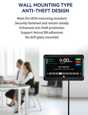 15.6 ইঞ্চি ওয়াল মাউন্ট POE পাওয়ার RK3566 অ্যান্ড্রয়েড ট্যাবলেট পিসি এলইডি লাইট কনফারেন্স রুম বুকিং সিস্টেম