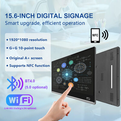 21.5inch  FHD 1080p Wall mount Smart school Classroom scheduling Display 4GB+64GB RK3568 Android Digital Signage player POE NFC