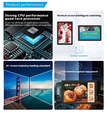 ওয়াল মাউন্ট কমার্শিয়াল ২৪ ইঞ্চি RK3566 অ্যান্ড্রয়েড ট্যাবলেট পিসি ডিজিটাল মেনু বোর্ড ডিসপ্লে রেস্টুরেন্ট ক্যাফে শপের জন্য