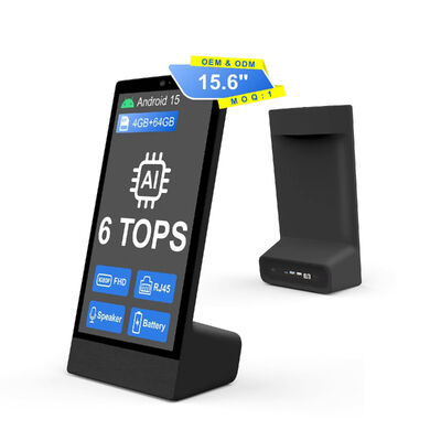 এল টাইপ ডেস্কটপ ১৫.৬ ইঞ্চি ১৯২০x১০৮০ অ্যান্ড্রয়েড ১৫ ট্যাবলেট পিসি Wi-Fi NFC ক্যাপাসিটিভ টাচ স্ক্রিন ১0000mah অক্টা কোর ফাস্ট ফুড অন্যান্য স্পিকার সহ