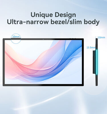 দেয়াল-মাউন্ট করা কনফারেন্স রুম ব্যবহারের জন্য LED লাইট বার সহ 15.6 ইঞ্চি RK3566 কোয়াড কোর অ্যান্ড্রয়েড ট্যাবলেট পিসি