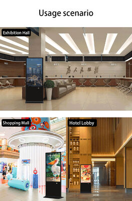 43 ইঞ্চি ফ্লোর স্ট্যান্ডিং ডিজিটাল সিগনেজ এলসিডি বিজ্ঞাপন প্রদর্শন স্পর্শ পর্দা স্মার্ট কিওস্ক পোস্টার প্লেয়ার শপিং মলের জন্য