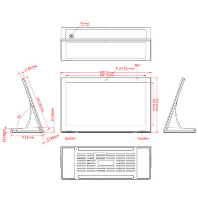 অ্যান্ড্রয়েড 8.1 15.6 " 1.8GHz অল ইন ওয়ান টাচ স্ক্রিন পিসি OEM বিজ্ঞাপন প্লেয়ার