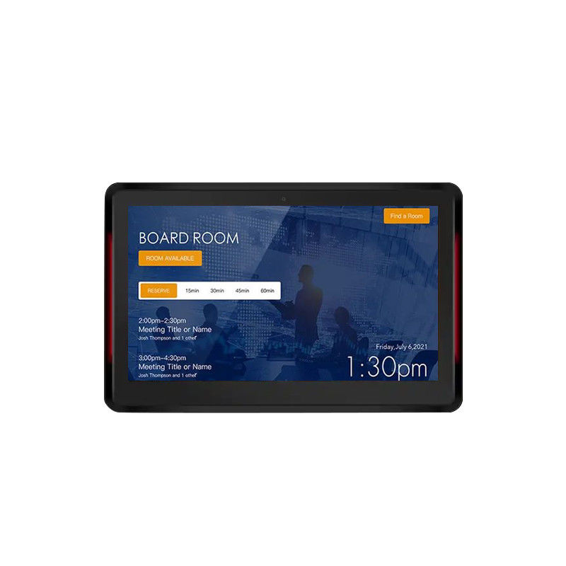 10.1 ইঞ্চি RK3399 2+16GB ওয়াল মাউন্ট কনফারেন্স রুম ট্যাবলেট এনএফসি পিওই মিটিং রুম বুকিং সিস্টেম উভয় পক্ষের আলো সহ