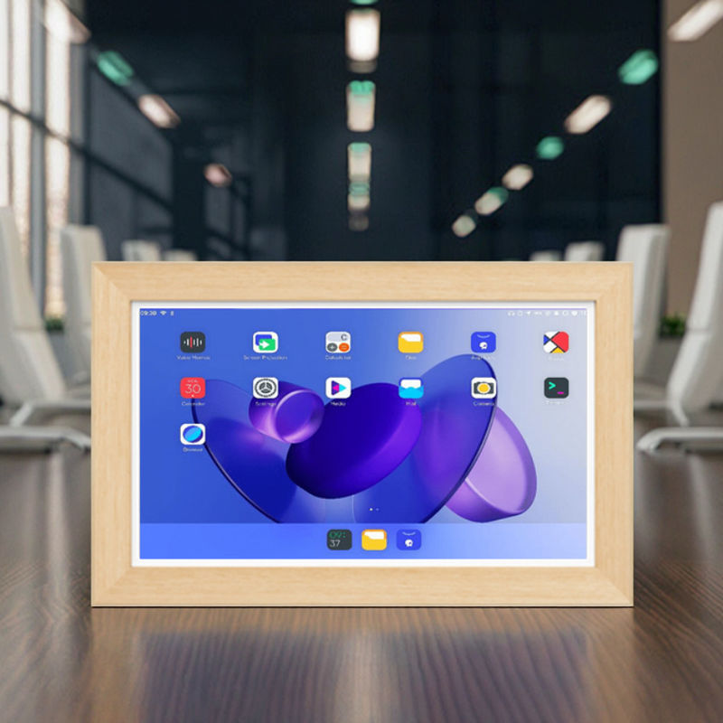 21.5Inch RK3588 Wooden Frame Android 13 Tablet POE NFC Wall Mounted Tablet PC for Advertising Use