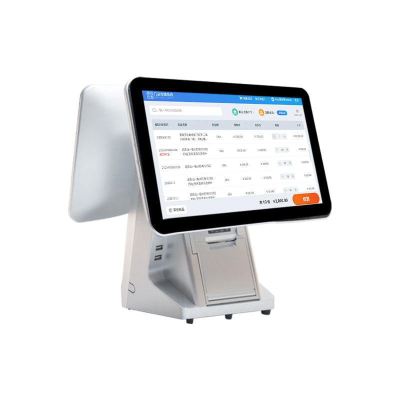 15.6 ইঞ্চি 14 ইঞ্চি ডুয়াল স্ক্রিন অ্যান্ড্রয়েড সিস্টেম ক্যাশ পেমেন্ট ড্রয়ার এবং অল-ইন-ওয়ান টাচ স্মার্ট সফটওয়্যার POS টার্মিনাল সহ