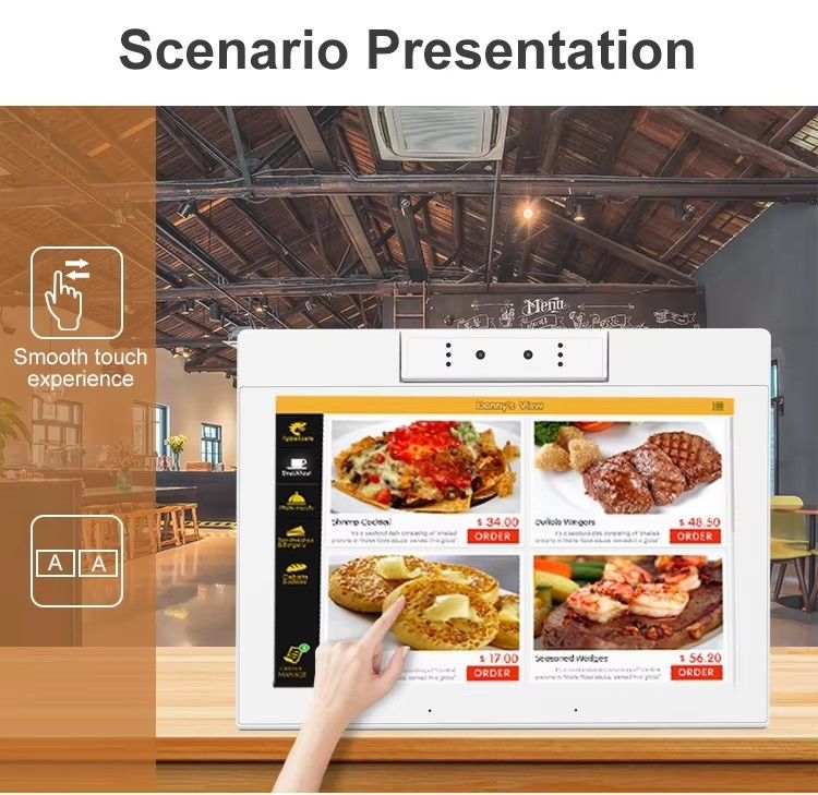 ডেস্কটপ ১০.১ ইঞ্চি এল আকৃতির অ্যান্ড্রয়েড ট্যাবলেট পিসি ওয়াইফাই এনএফসি টাচ স্ক্রিন কোয়াড কোর স্মার্ট অফিস স্ব-পরিষেবা কিয়স্ক ব্যবসা ব্যবহারের জন্য