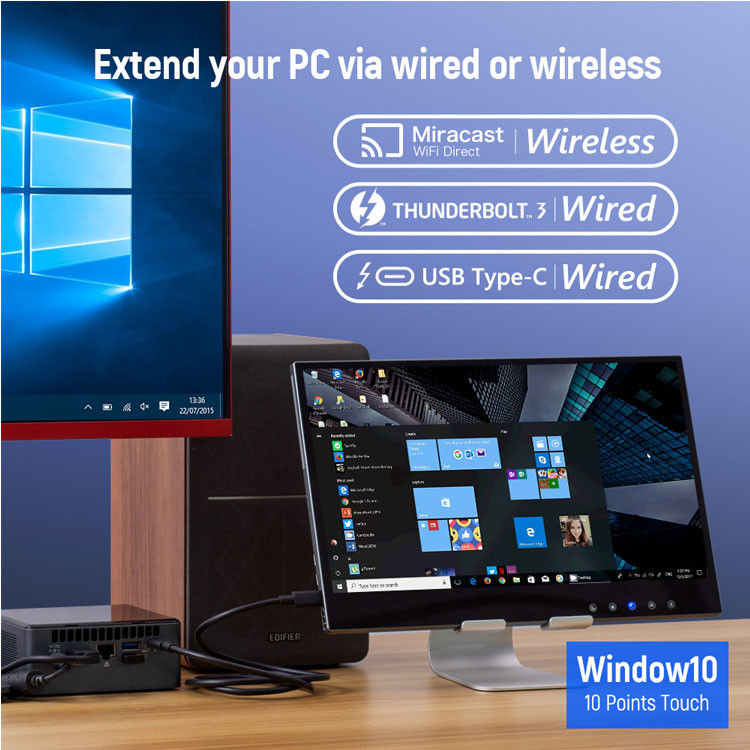 হোপস্টার ১৫.৬-ইঞ্চি আল্ট্রা-স্লিম ফুল এইচডি আইপিএস টাচ স্ক্রিন মনিটর বাণিজ্যিক ও শিল্প ব্যবহারের জন্য