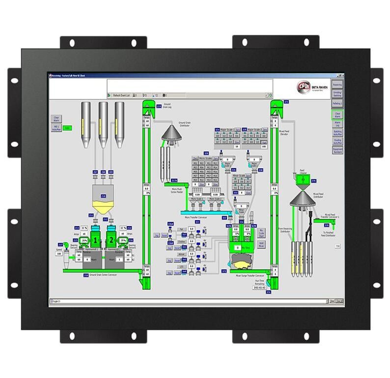 ওপেন ফ্রেম 12 ইঞ্চি টাচ স্ক্রিন মনিটর 350cd/m2 1000cd/m2 ঐচ্ছিক